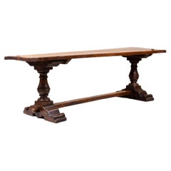 Italian Baroque Walnut Trestle Table