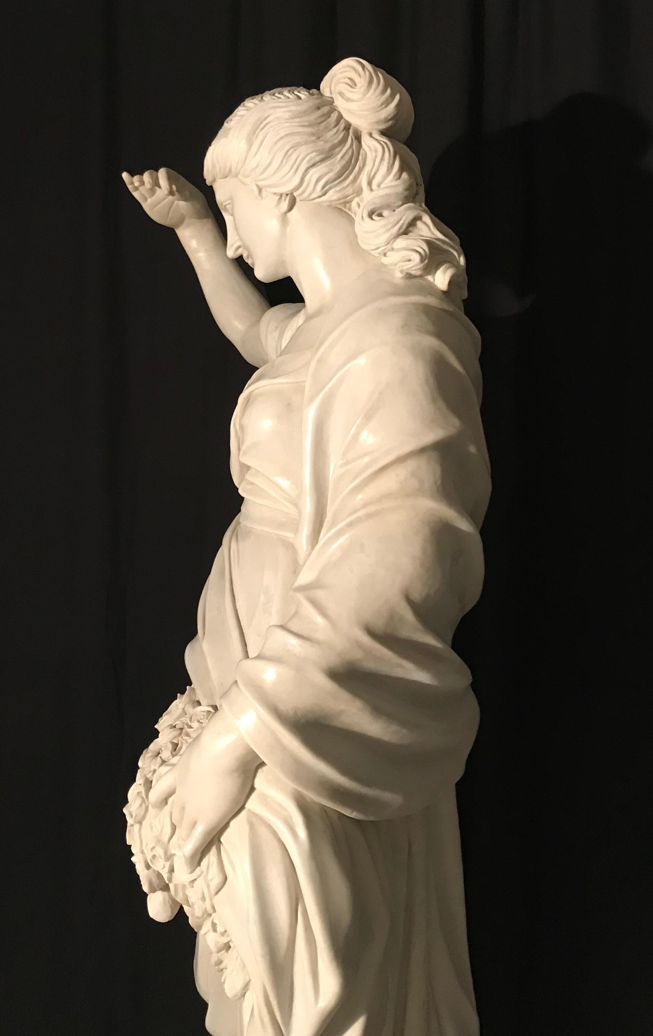 Sculpture baroque italienne en marbre blanc de la fontaine Trevi Quatre Saisons en vente 5