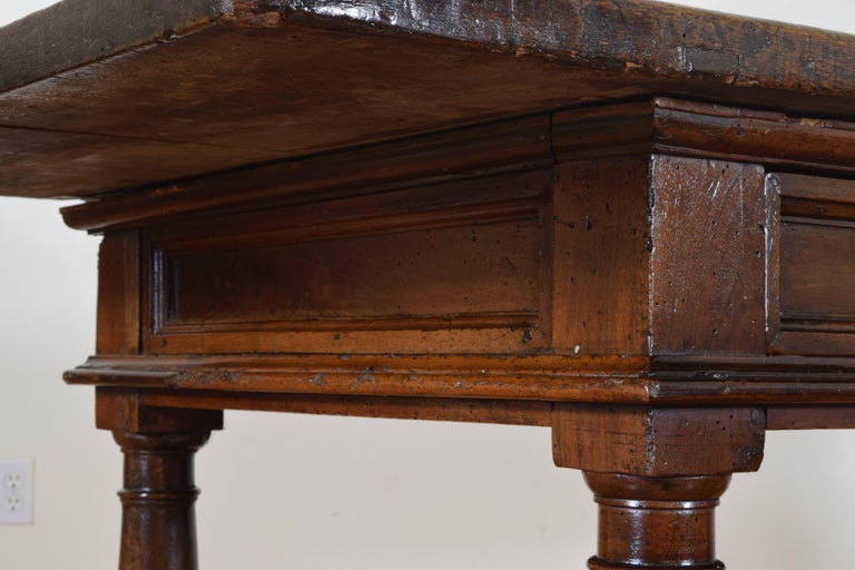 Italian Baroque, Tuscany, Walnut Three-Drawer Center or Library Table ...