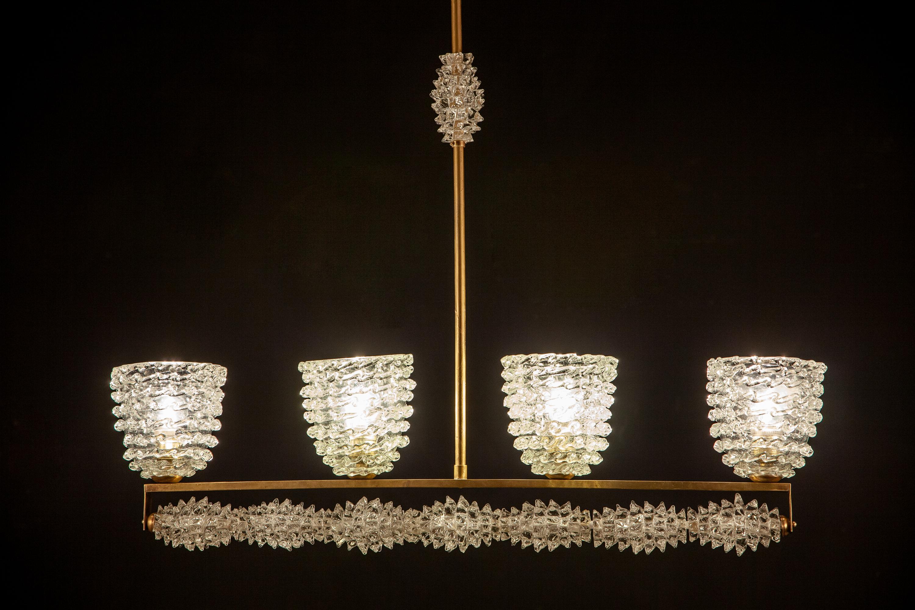Barovier italien Attrib. Lustre en verre de Murano de style Gio Ponti, 1948 en vente 6