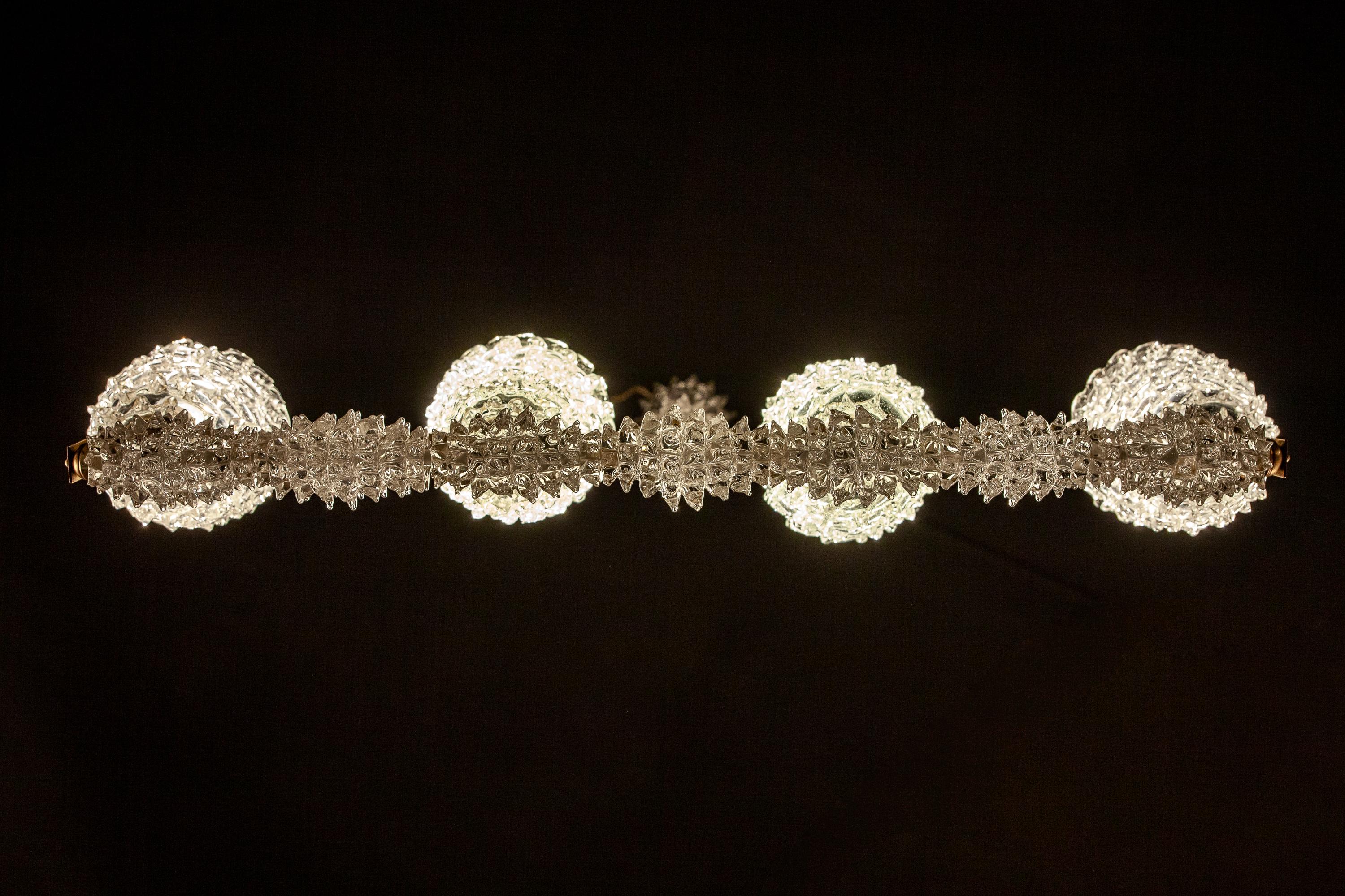 Barovier italien Attrib. Lustre en verre de Murano de style Gio Ponti, 1948 en vente 8