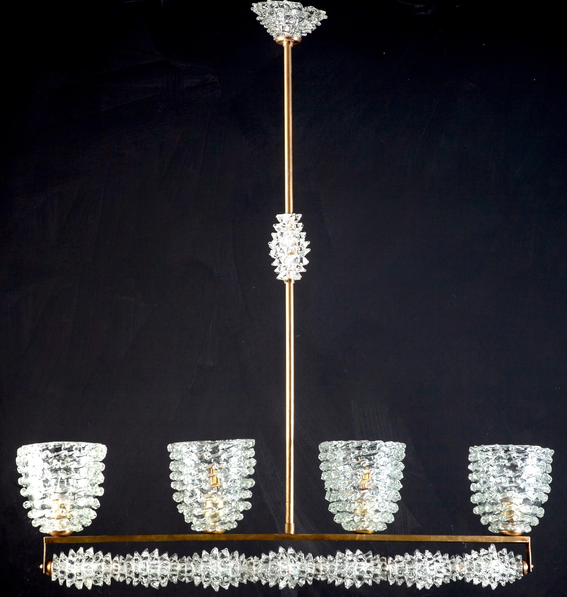 Barovier italien Attrib. Lustre en verre de Murano de style Gio Ponti, 1948 Bon état - En vente à Rome, IT