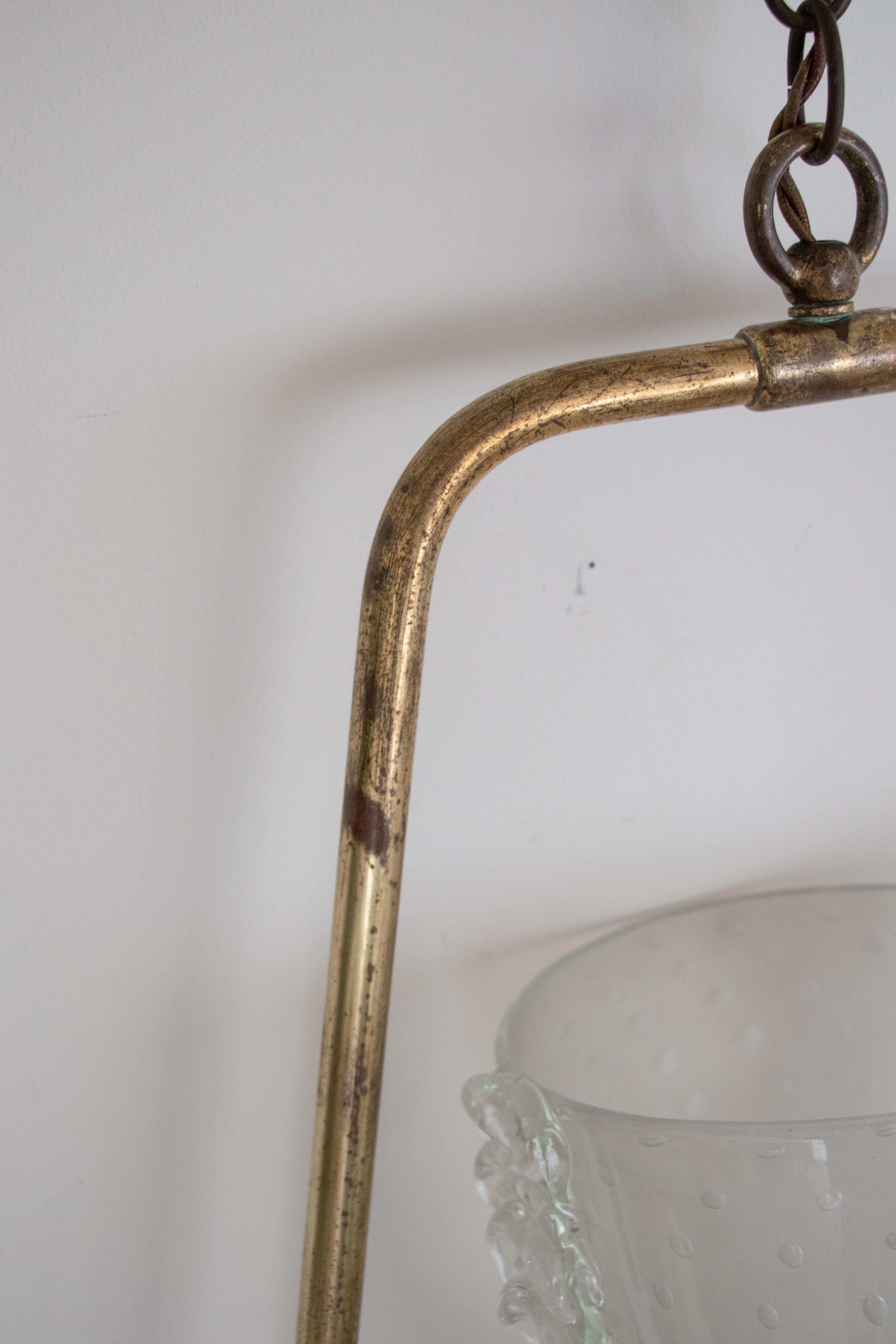 Italian Barovier Glass and Brass Pendant Light 6