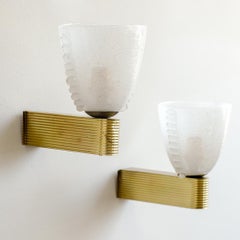 Italian Barovier Scalloped Glass Sconces