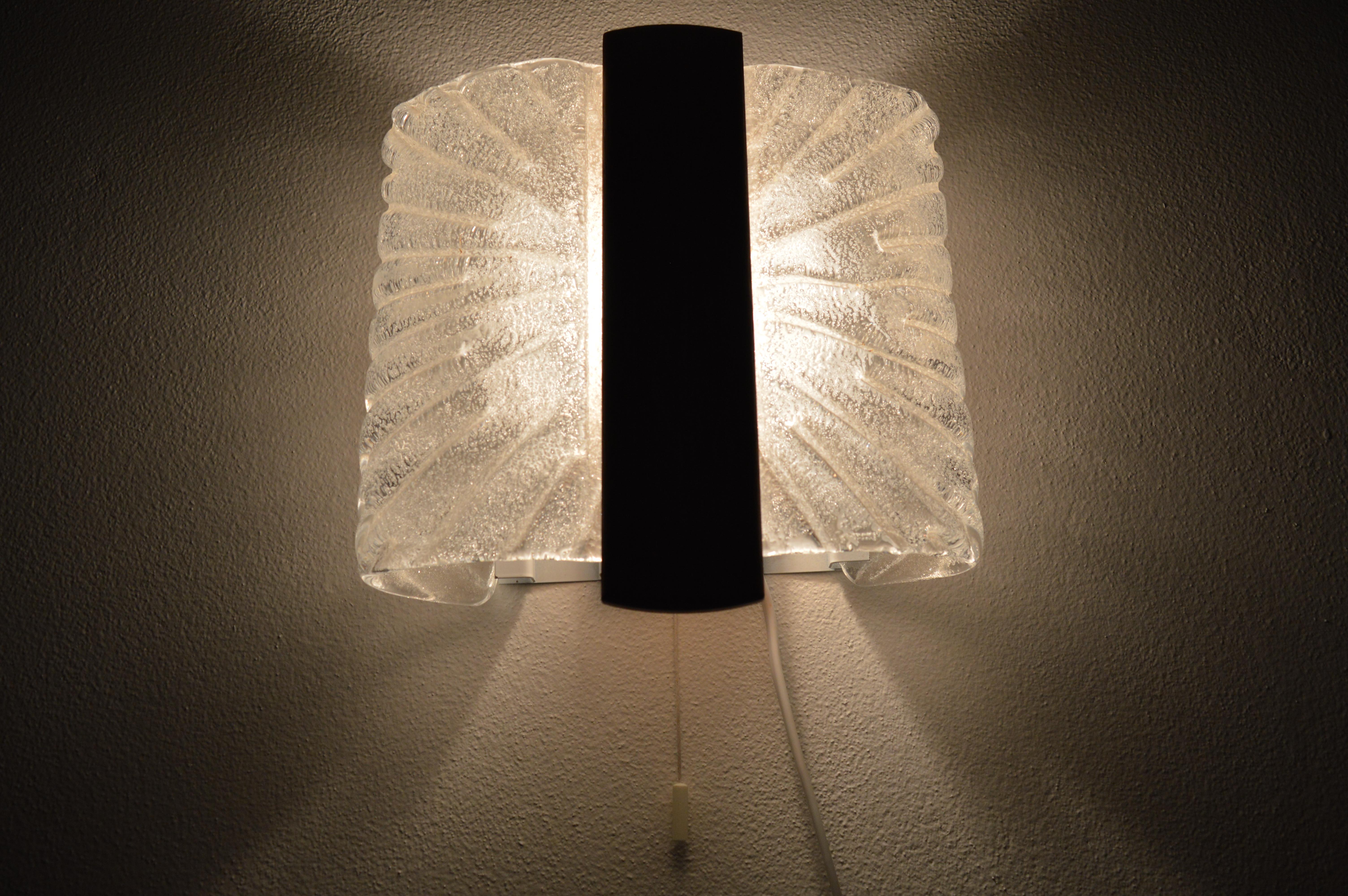 Italian Barovier & Toso Sconces Wall Light Murano, Ice Glass Lamp, 1970s 6