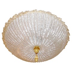 Aplique de Vidrio de Murano Transparente Estilo Barovier Toso Italiano Ámbar y Cristal Carrizo