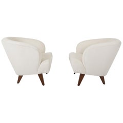 Italian Barrel Back Lounge Chairs, 1950s