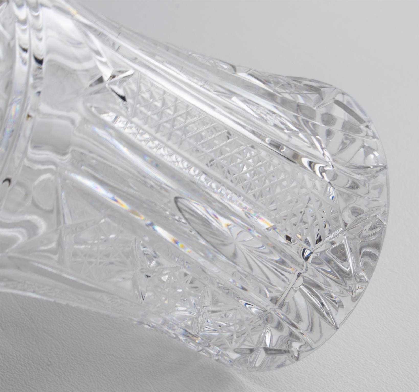 Italian Barware Chrome and Etched Crystal Martini Cocktail Shaker, circa 1950 in vendita 4