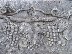 Italian Bas Relief Plaque of a Grape Vine in Carved Limestone