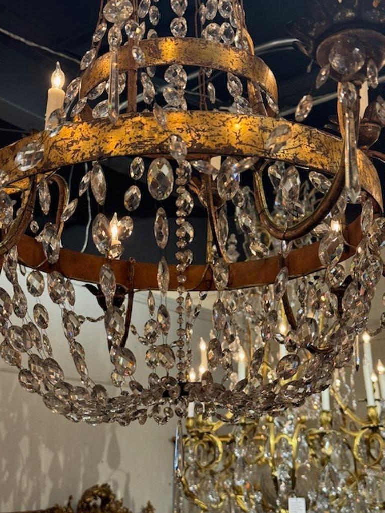Fine XVIII secolo Lampadario a cesto italiano in vendita