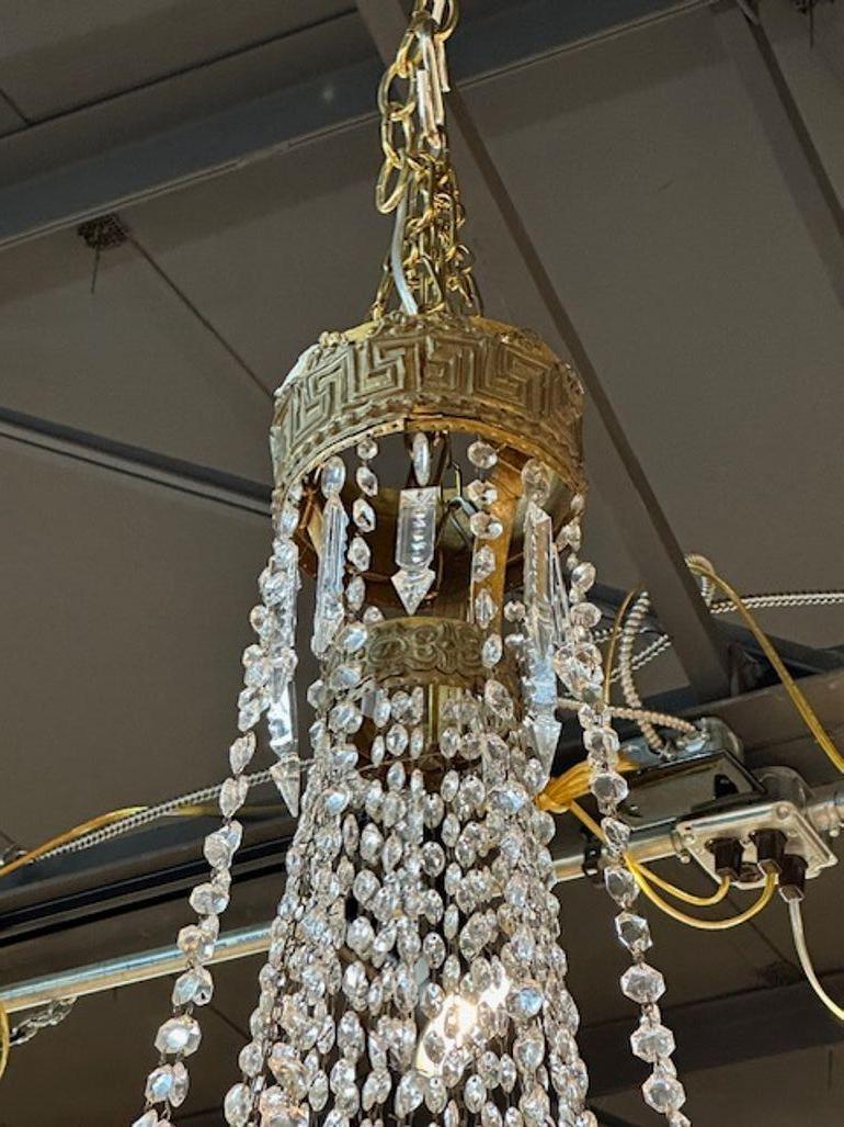 Crystal Italian Basket Chandelier For Sale