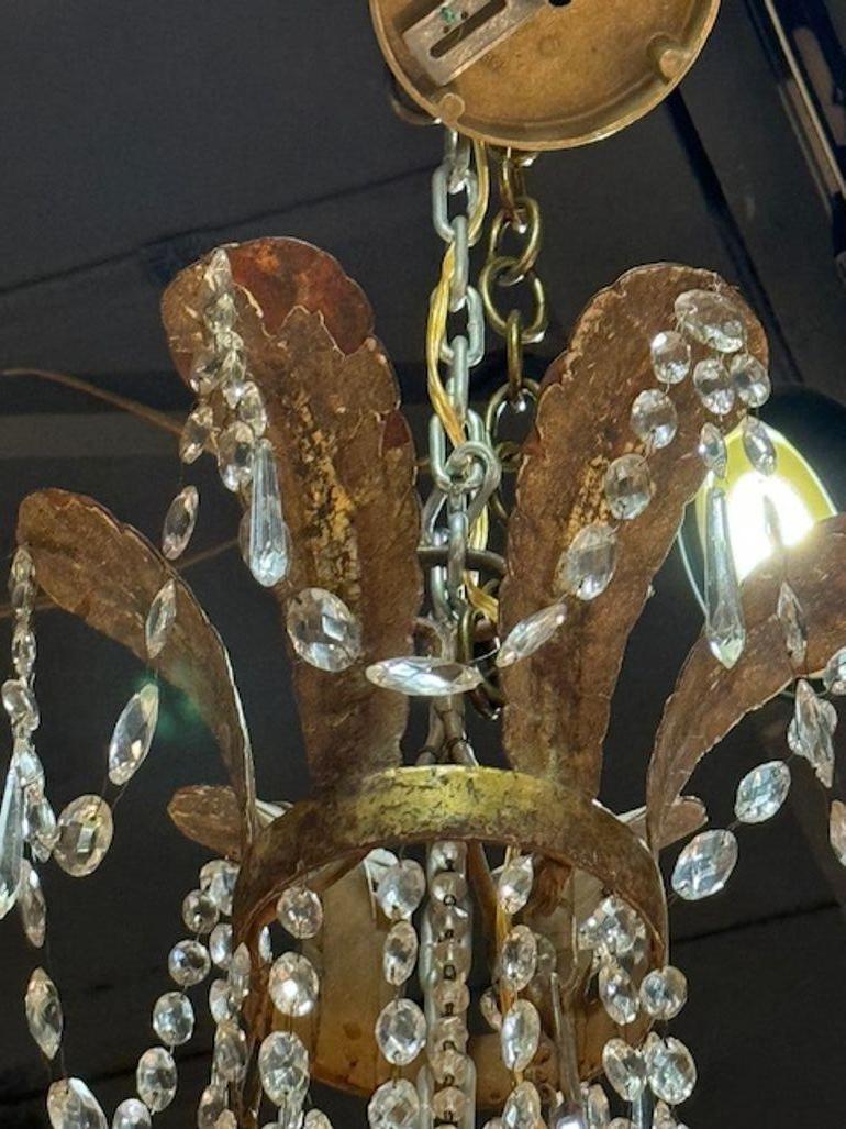 Bronzo Lampadario a cesto italiano in vendita