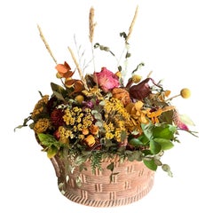 Fioriera in terracotta con intreccio a cesto italiano.