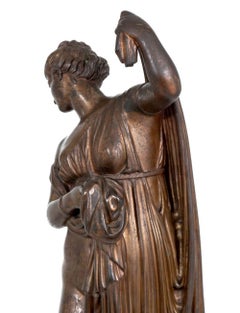 Italian "Bathing Venus" Patinated Bronze Sculpture