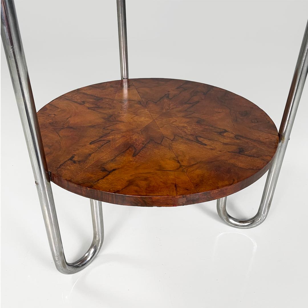 Italian bauhaus round wooden coffee table, 1930s For Sale 5