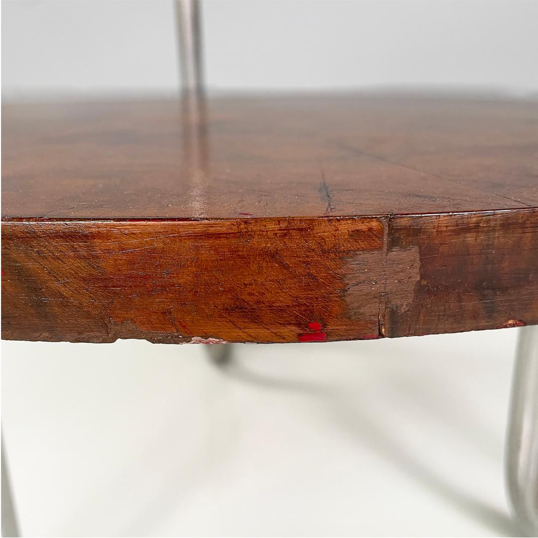 Italian bauhaus round wooden coffee table, 1930s For Sale 7