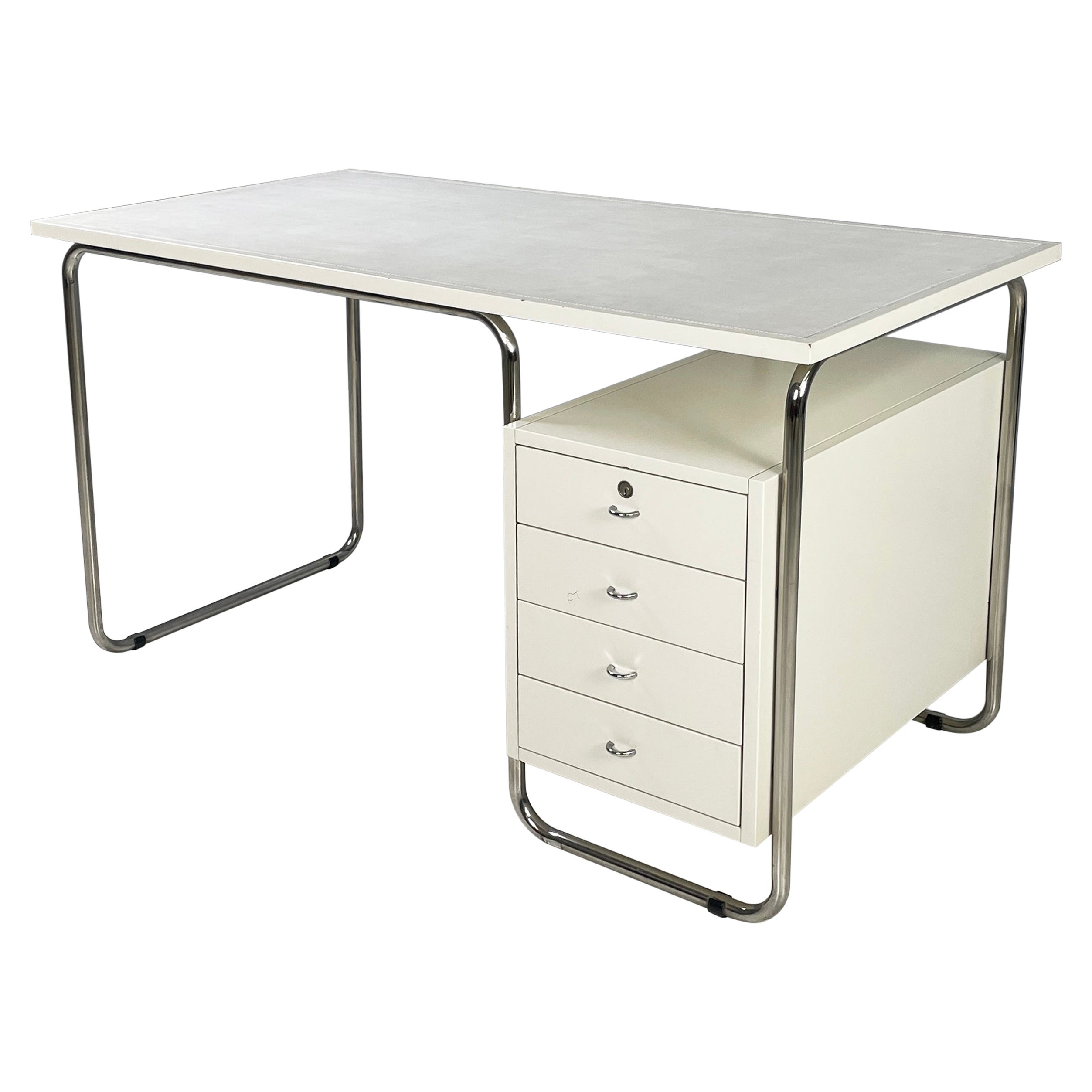 Bureau italien Bauhaus blanc Comacina par Piero Bottoni pour Zanotta, années 1980