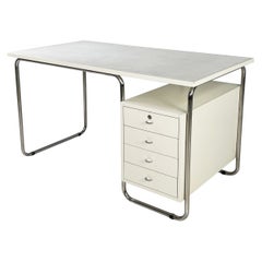 Bureau italien Bauhaus blanc Comacina par Piero Bottoni pour Zanotta, années 1980