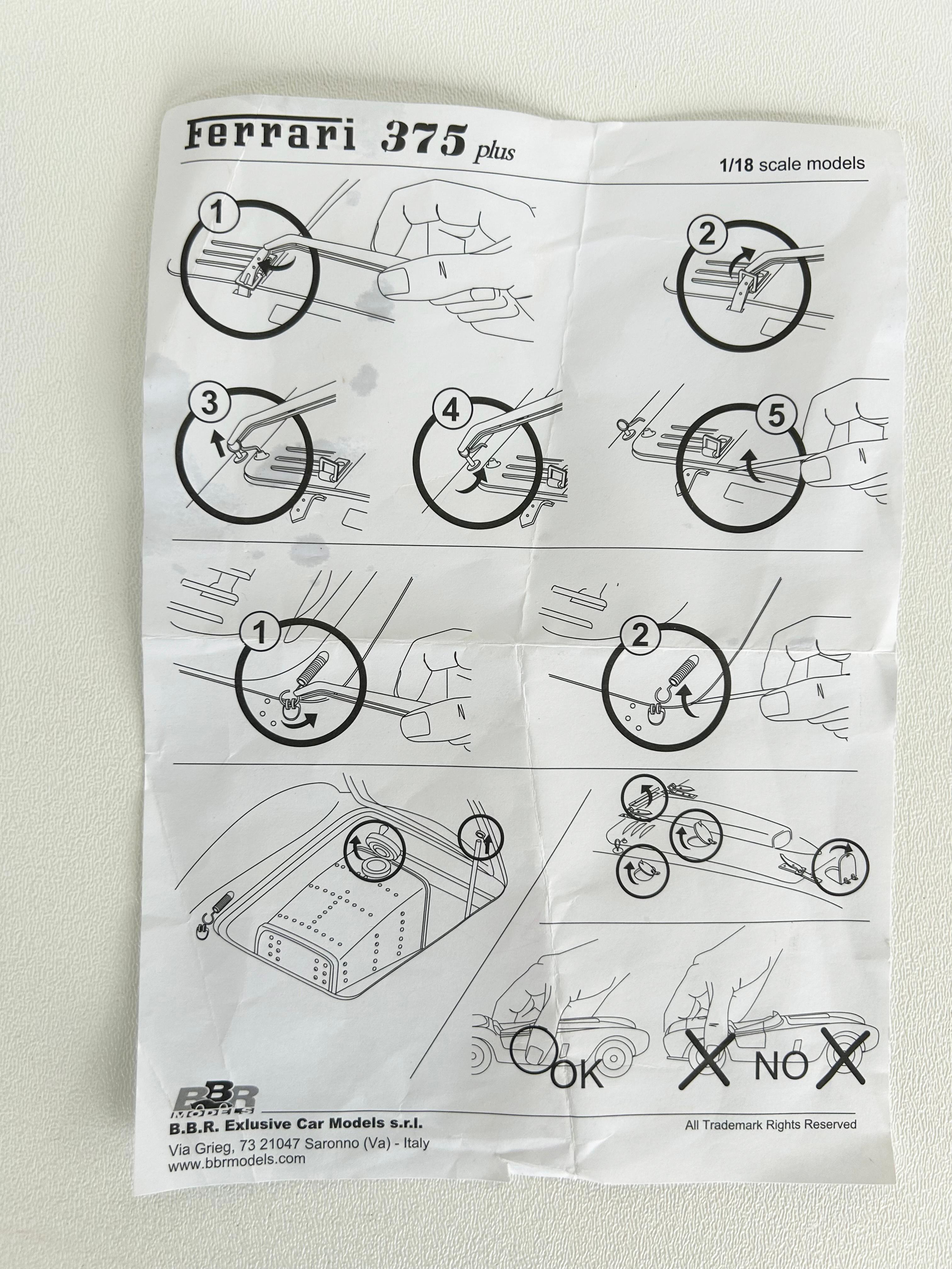 Italian BBR 1954 Ferrari 375 Plus Car Model, From Edition of 30, New in Box en vente 8