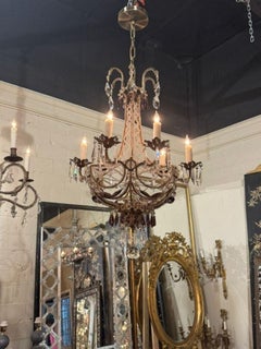 Italian Beaded and Amethyst Chandelier