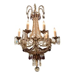 Italian Beaded and Amethyst Chandelier