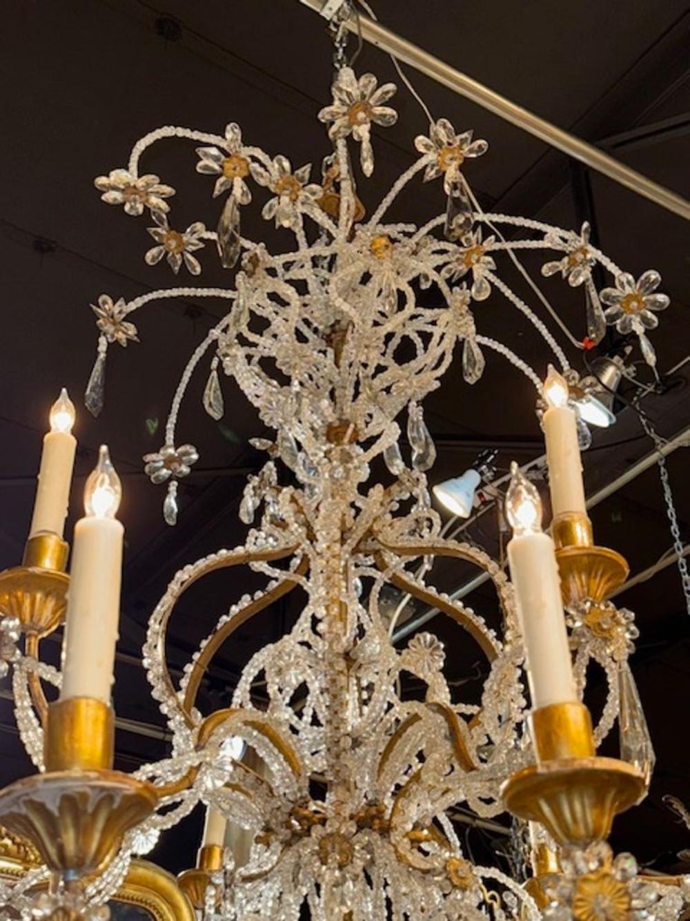 Cristallo Lampadario italiano con perline in vendita