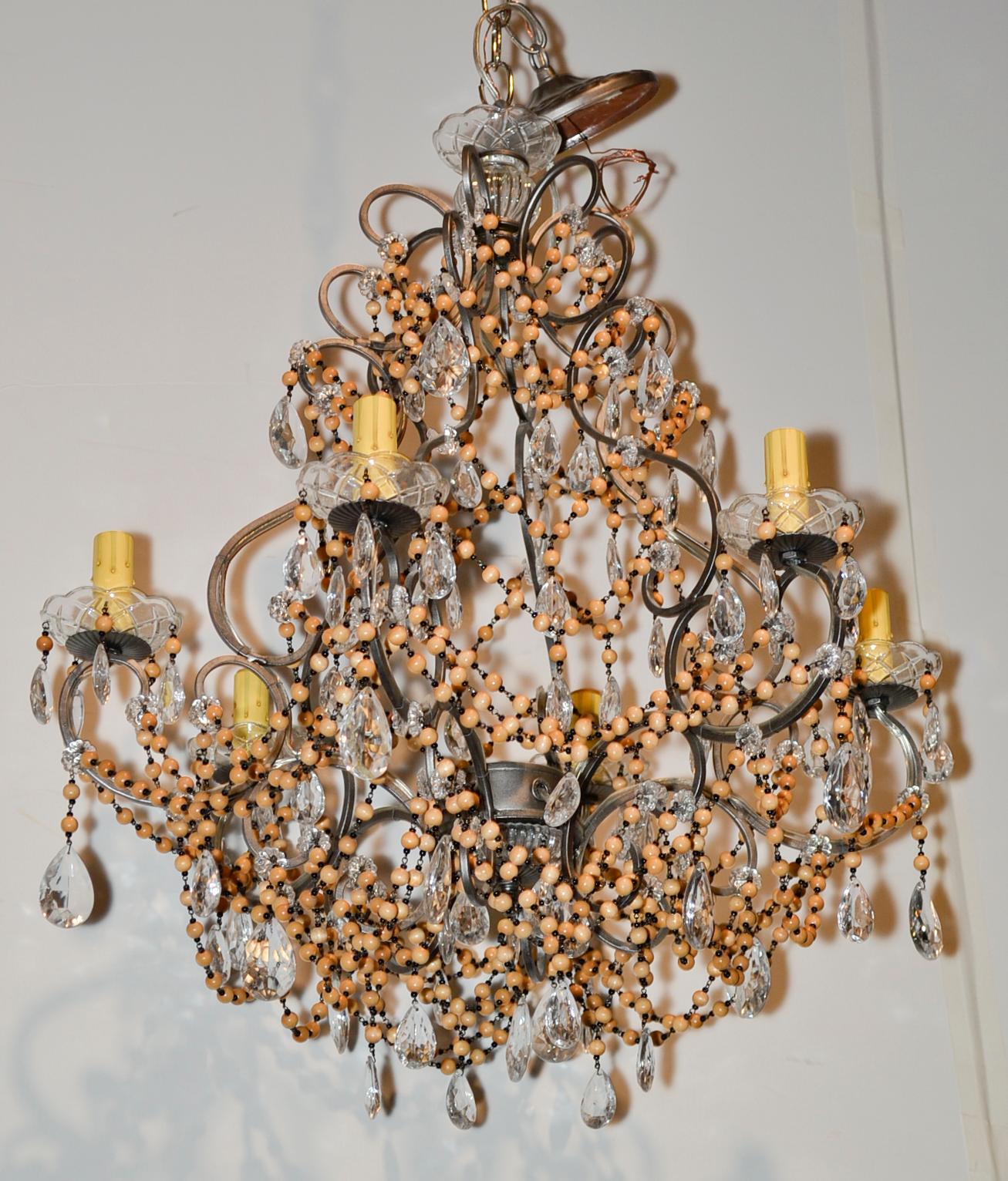 Lustre italien en perles de perles en vente 2