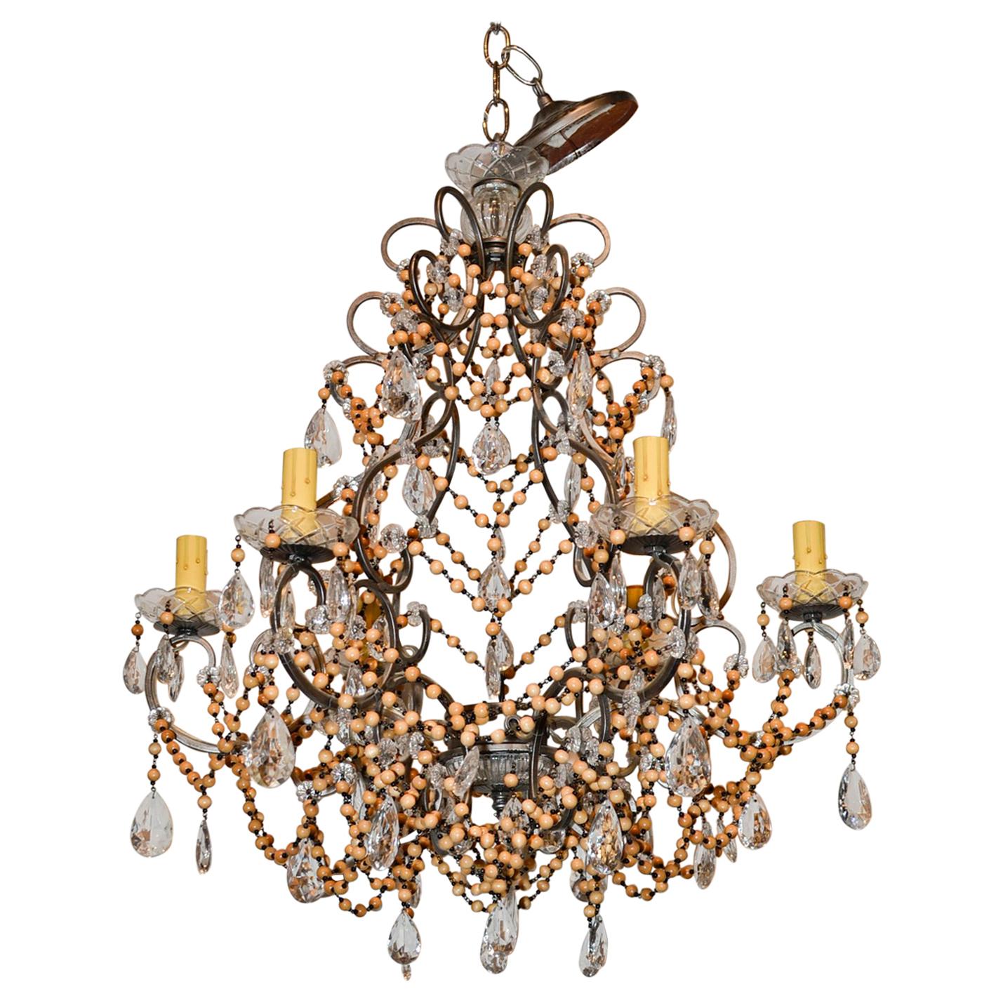 Lampadario italiano con perline