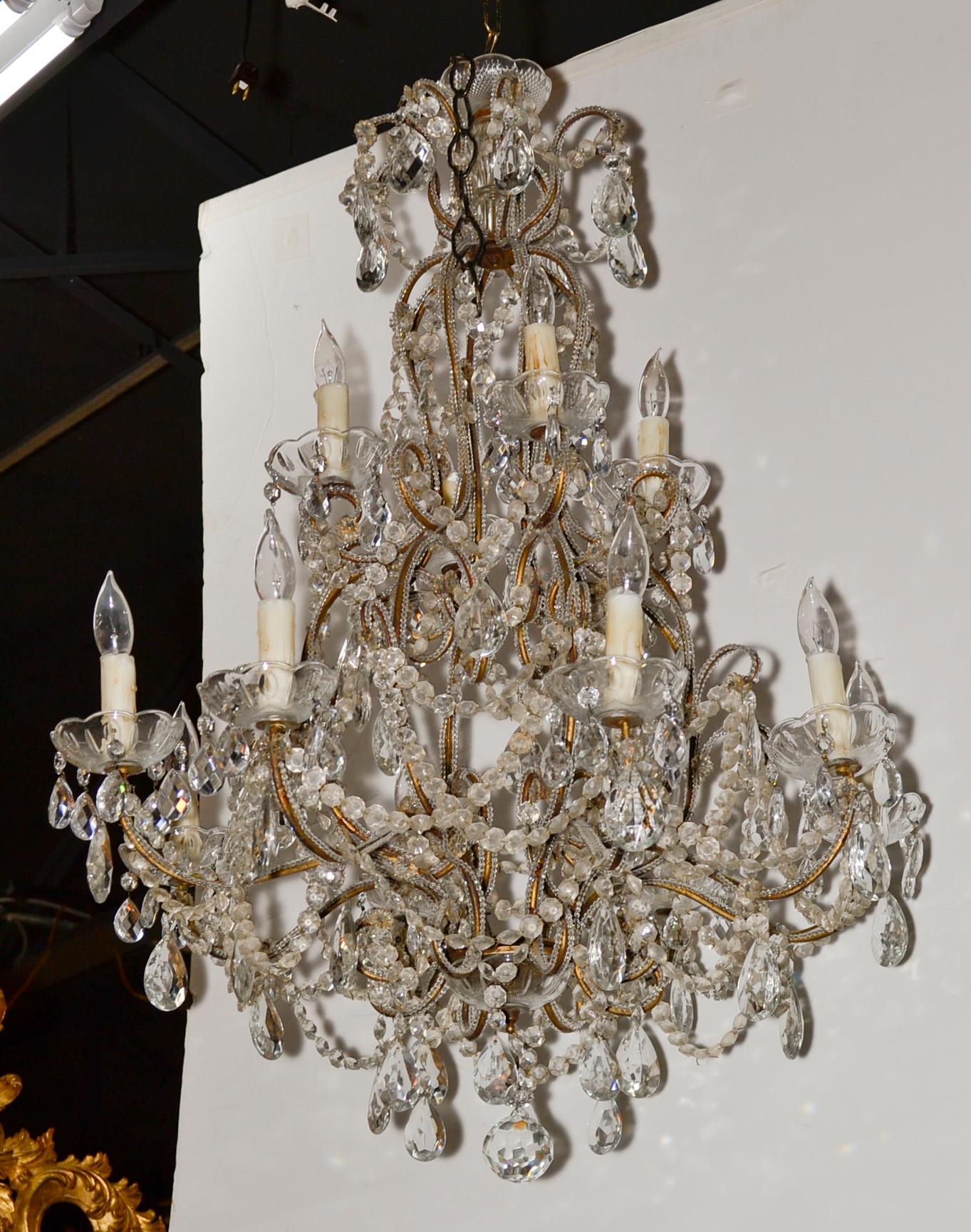 Italian Beaded Crystal Chandelier 1