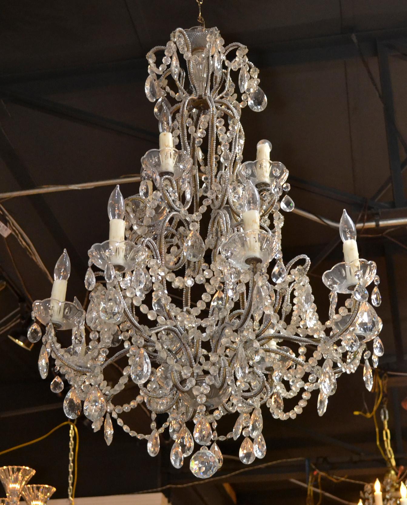 Italian Beaded Crystal Chandelier 2