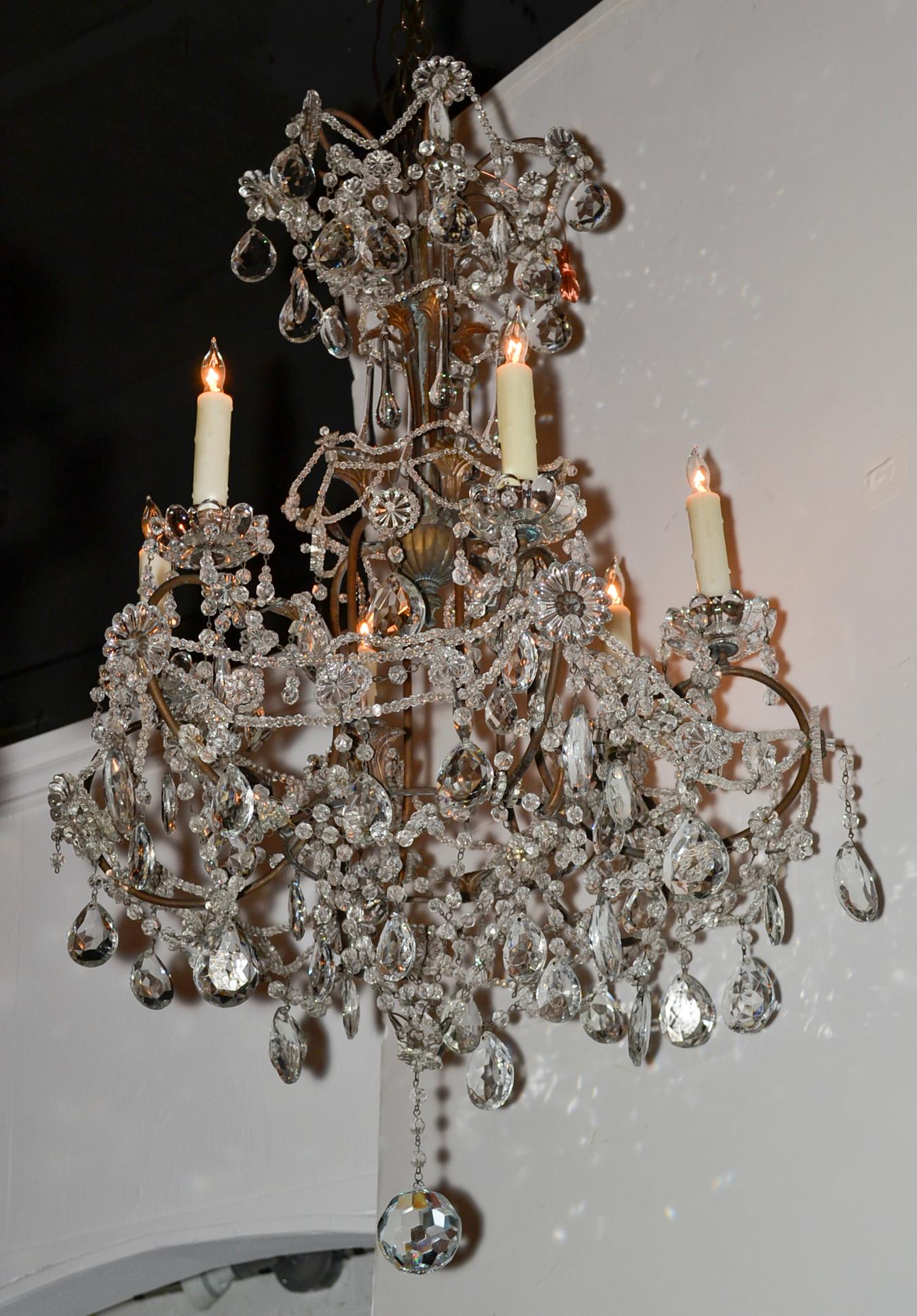 Italian Beaded Crystal Chandelier 3