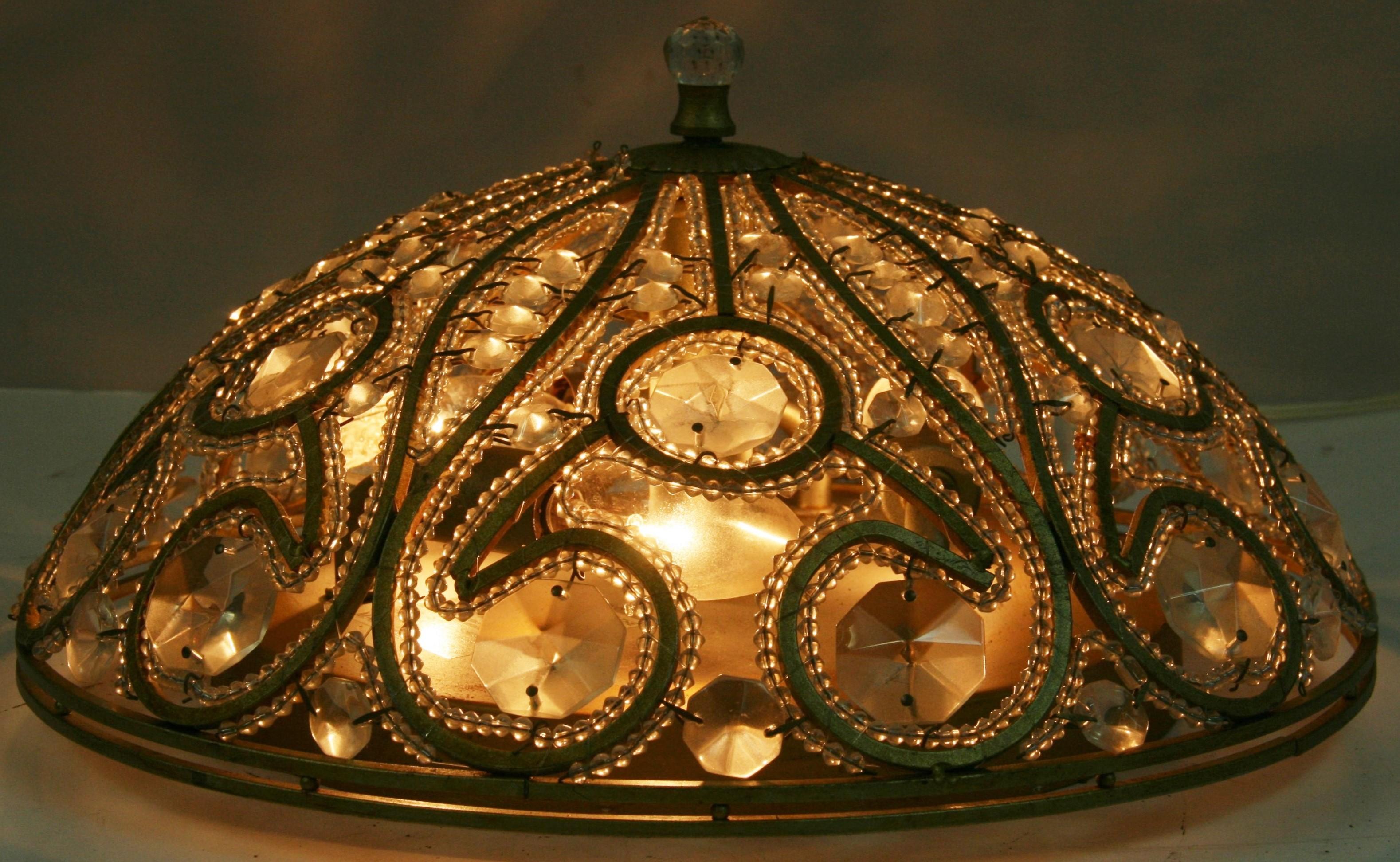 Vintage Italian Beaded Flush Mount For Sale 8