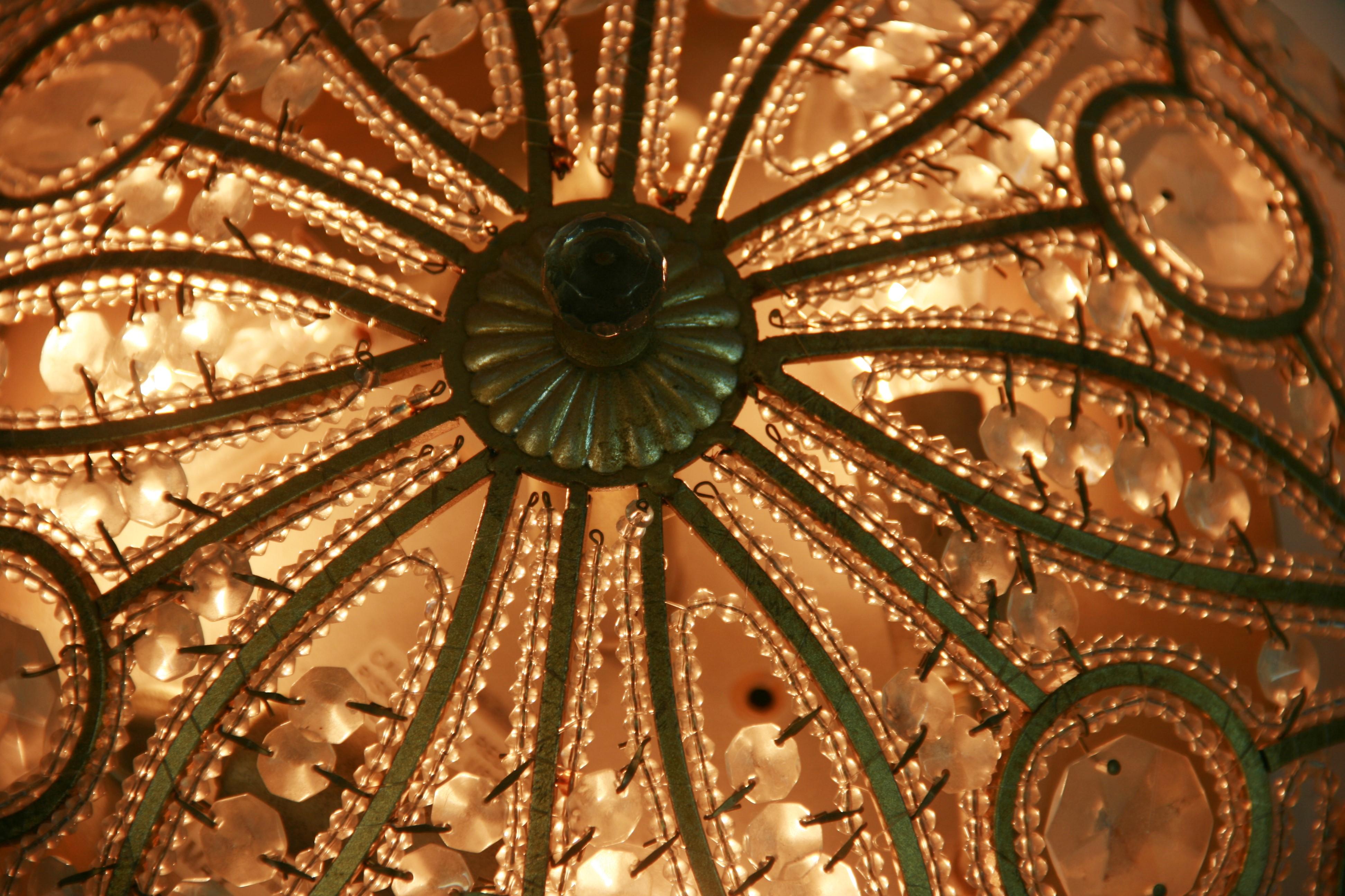 Vintage Italian Beaded Flush Mount For Sale 3