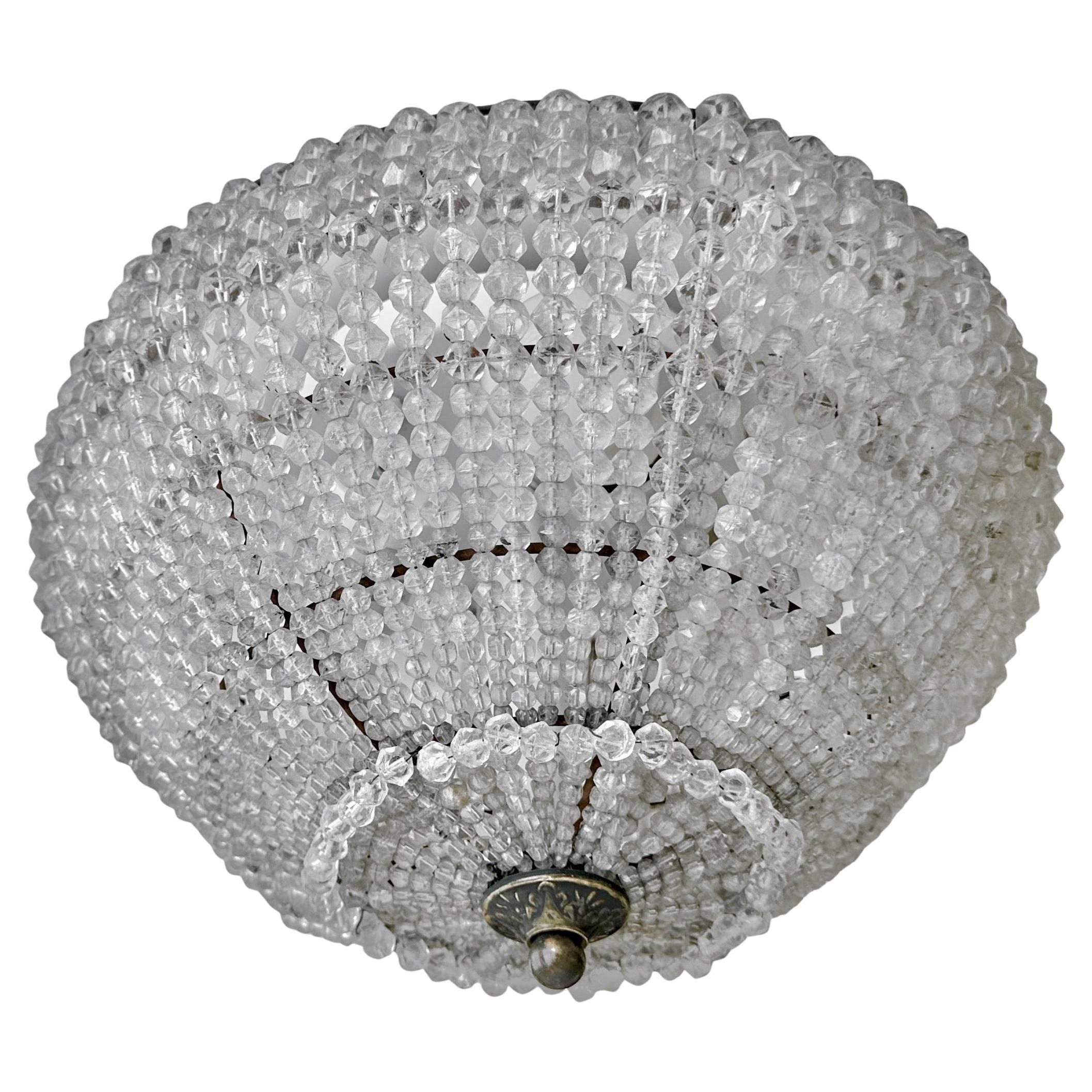 Italienische Glasperlen Kuppel oder Korb Flush Mount im Angebot