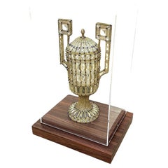 Lampe italienne en verre perlé et cristal taillé monté dans un coffret