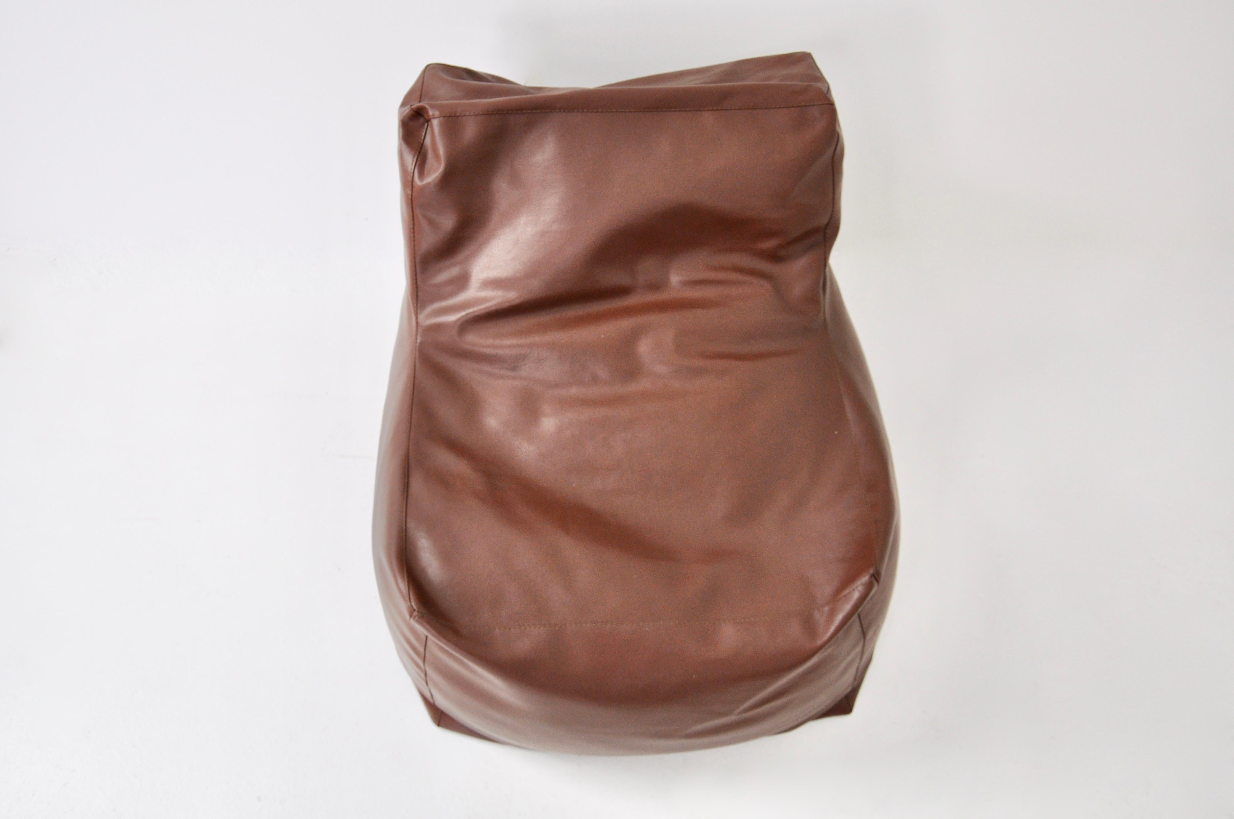 Leather Italian Bean Bag Chair, Set of 5, 1960s