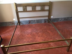 Italian Bed in Brass and Bronze by Luciano Frigerio, circa 1960