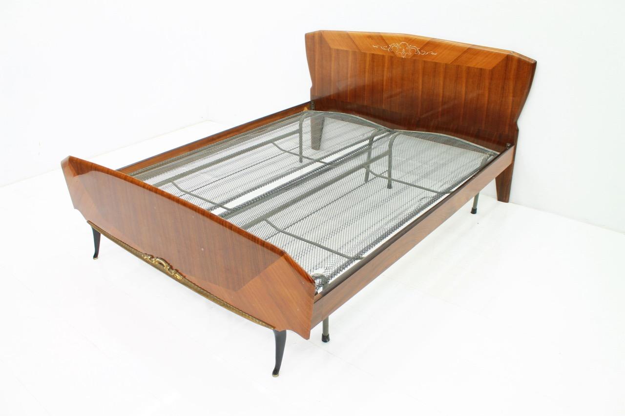 Mid-20th Century Italian Bed with Horse Legs, 1959 For Sale