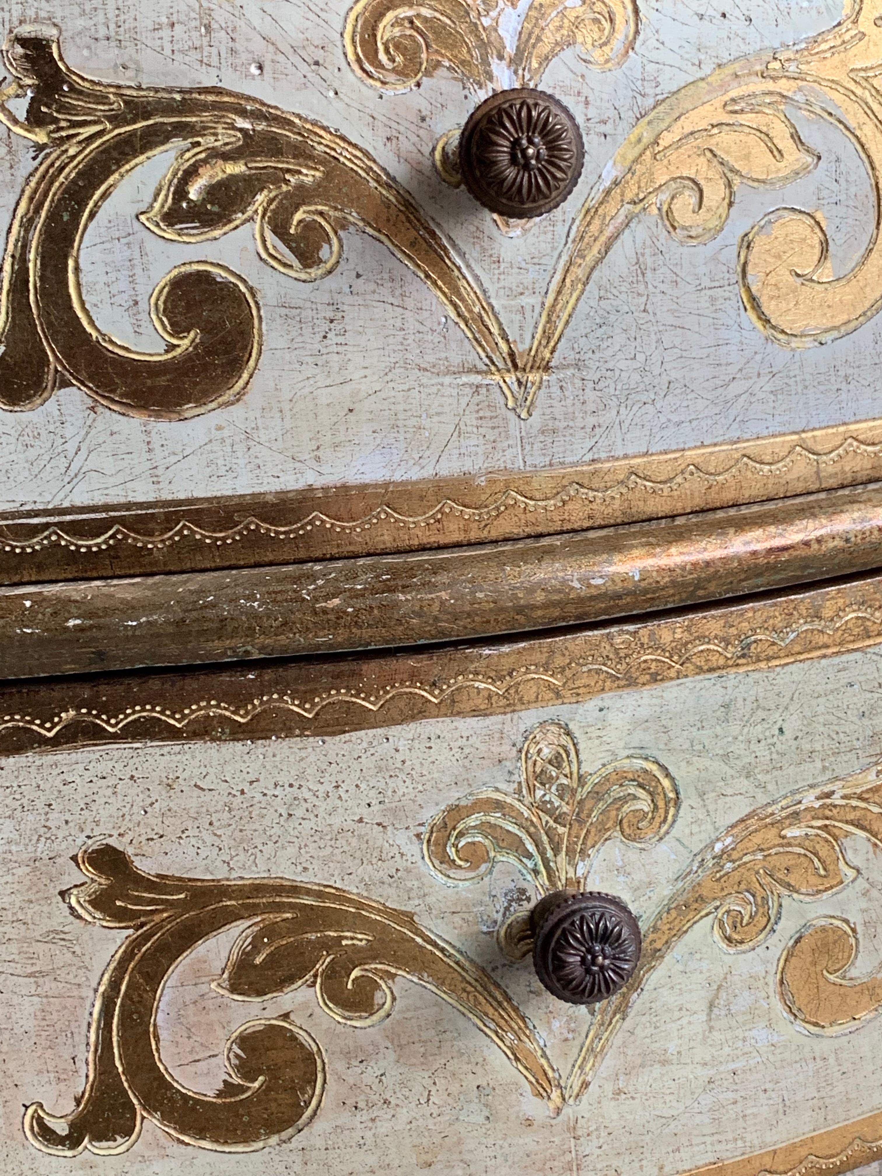 Italian Bedside Tables Cabinets Rococo Gilded, Venetian, 20th Century In Distressed Condition In Longdon, Tewkesbury