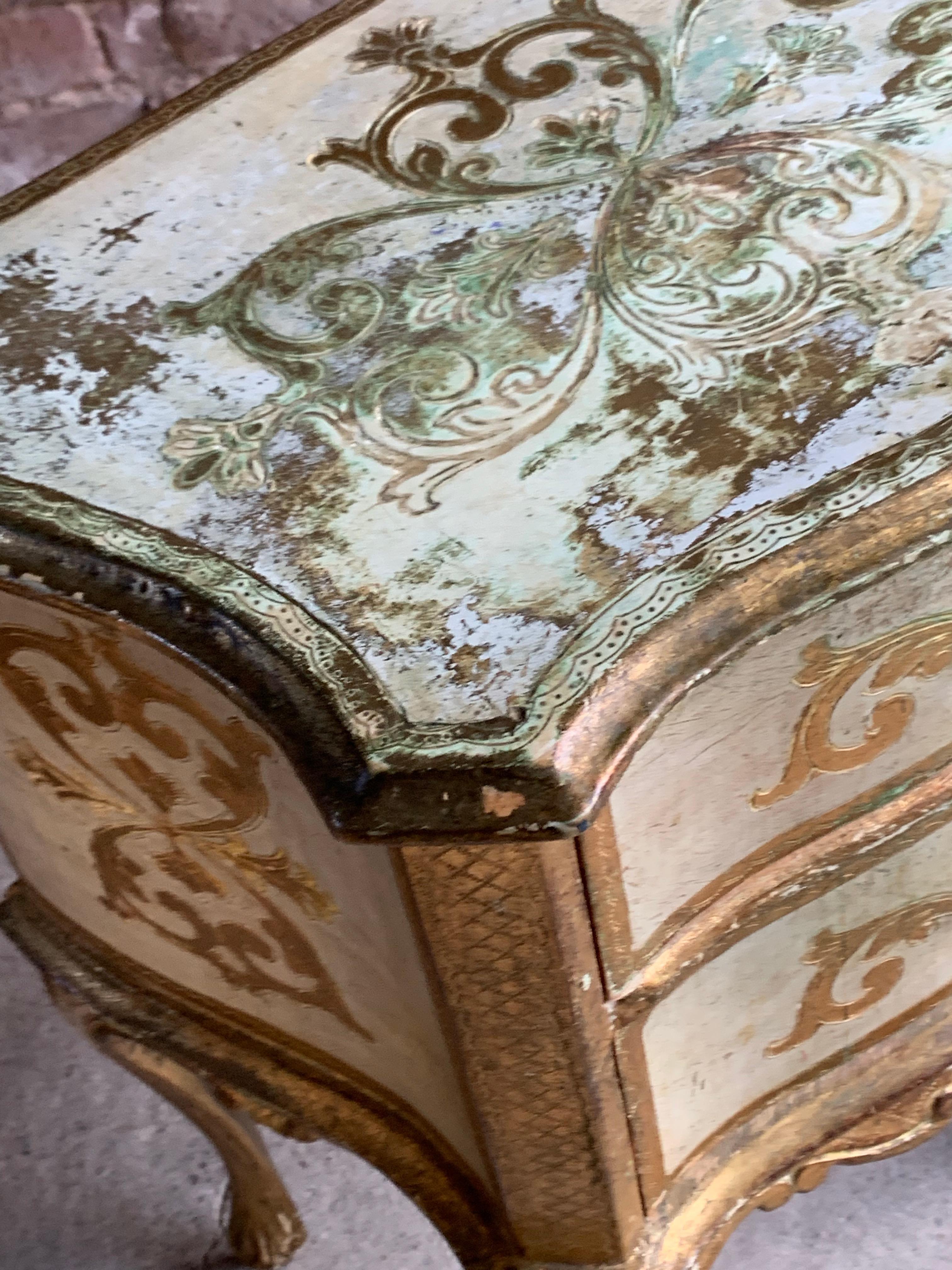 Italian Bedside Tables Cabinets Rococo Gilded, Venetian, 20th Century 1