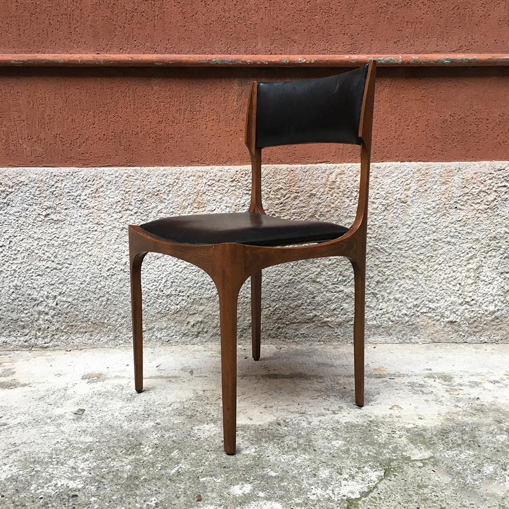 Mid-20th Century Italian Beech and Leather Elisabetta Chairs by Gibellini for Sormani, 1963