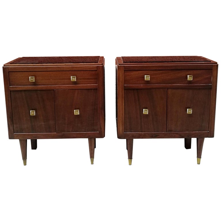 Italian Beech Bedside Tables, 1950s at 1stDibs