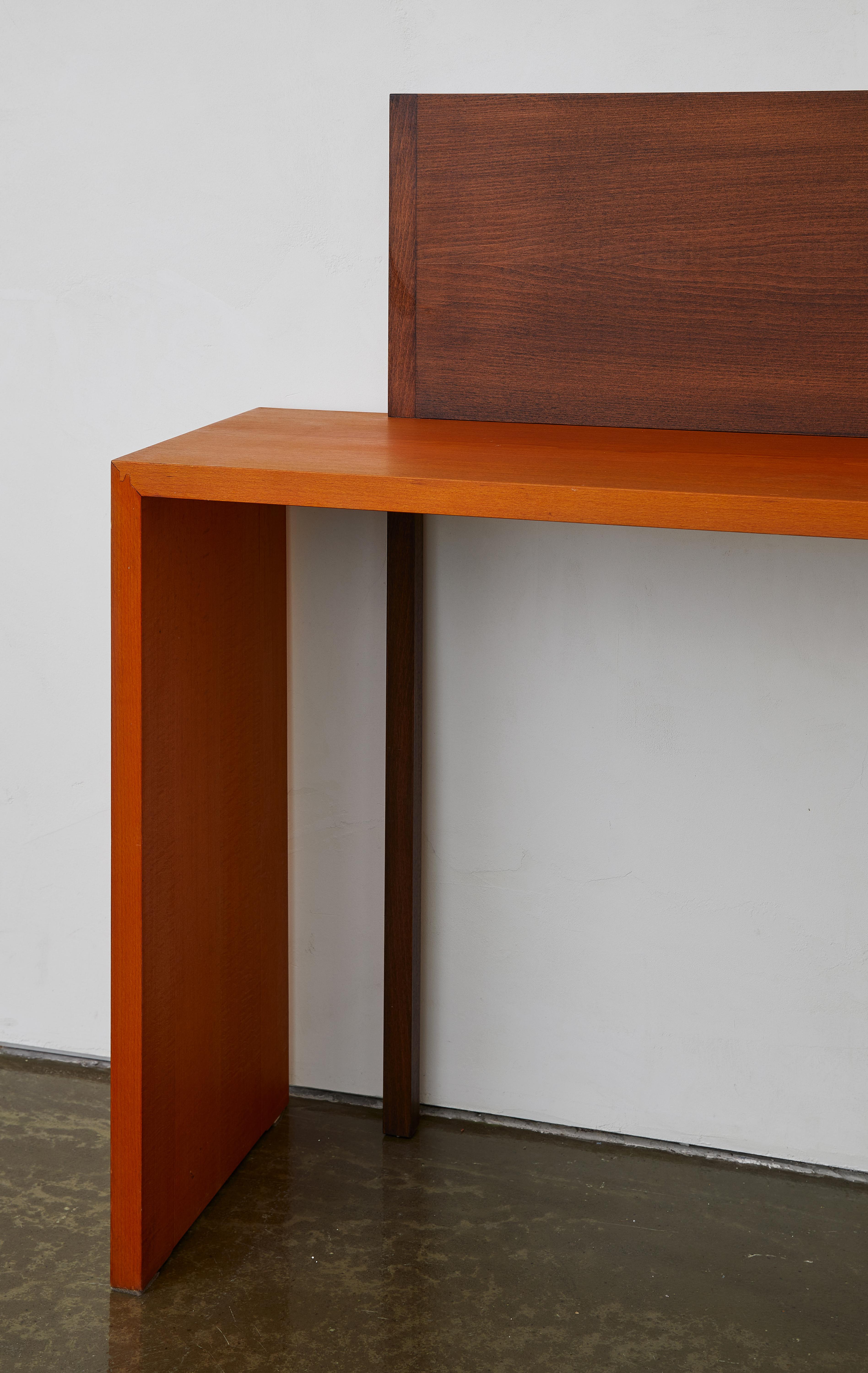 Stained Italian Beech Console by Cesare Augusto Nava for Nava Arredamenti C 1980 For Sale