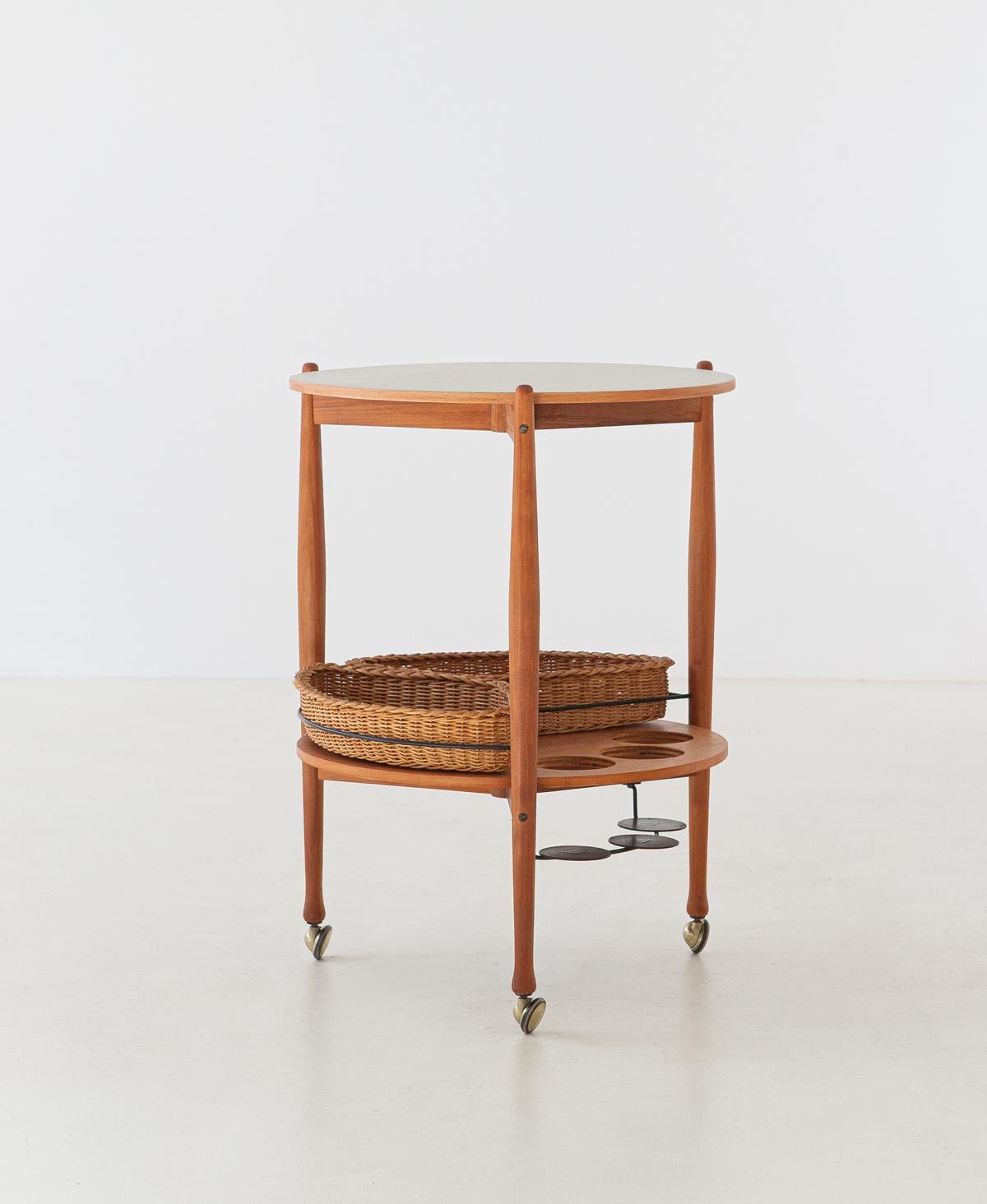 Italian Beech Wood Bar Cart by Fratelli Reguitti, 1950s 5