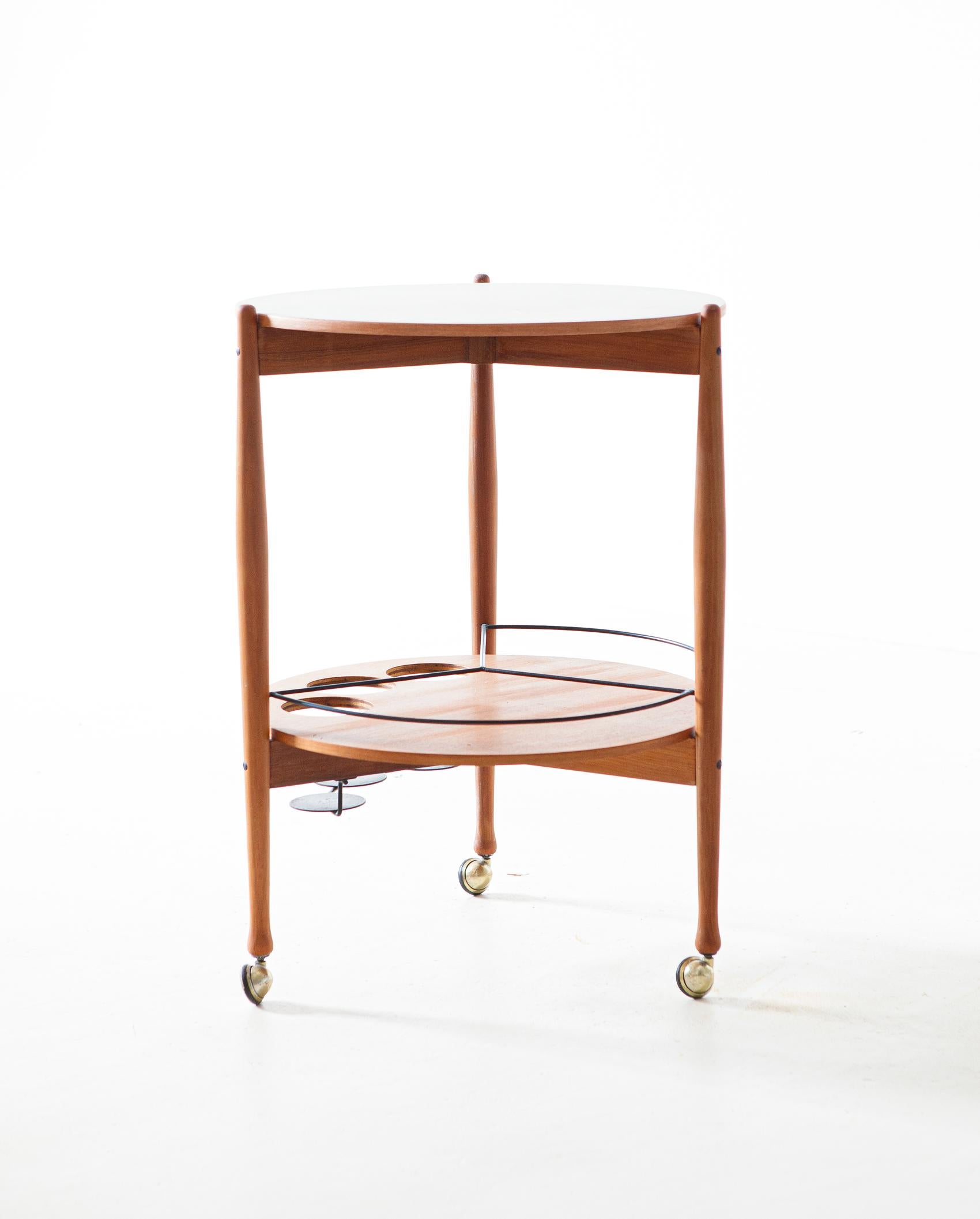 Italian Beech Wood Bar Cart by Fratelli Reguitti, 1950s 3