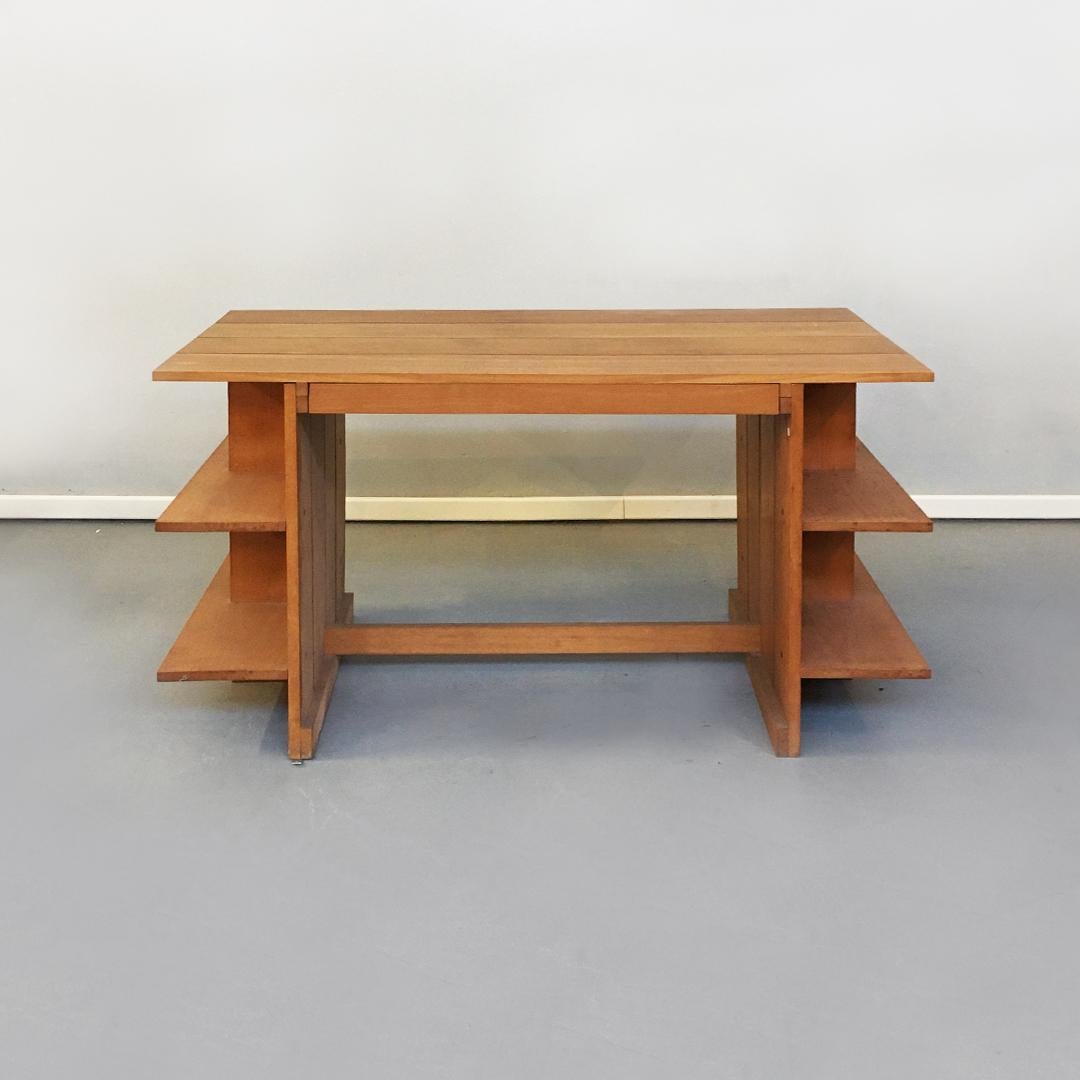 Italian Beech Wood Crate Chair and Desk by G. Rietveld for Cassina, 1934 In Good Condition In MIlano, IT