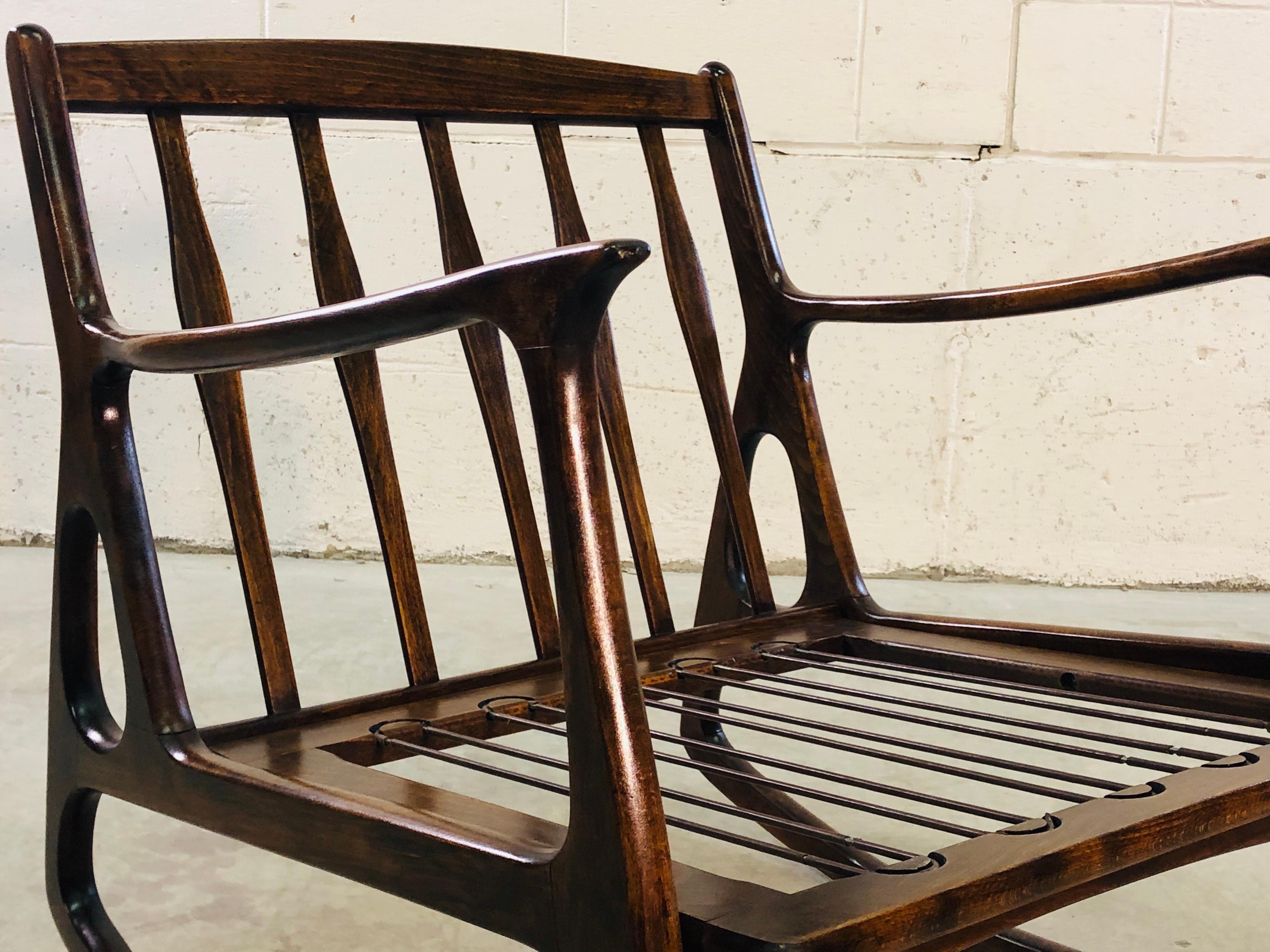 Mid-Century Modern Italian Beechwood Rocking Chair