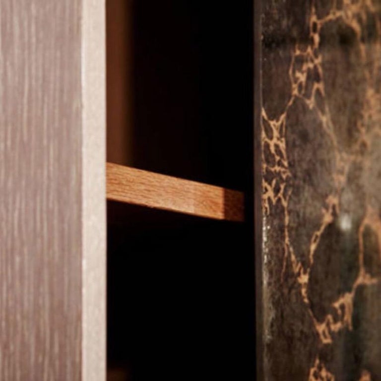 Mid-Century Modern Modern Italian Beechwood Sliding Doors Cabinet For Sale