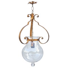 Retro Italian Bell Jar Pendant Lamp, Late 20th Century