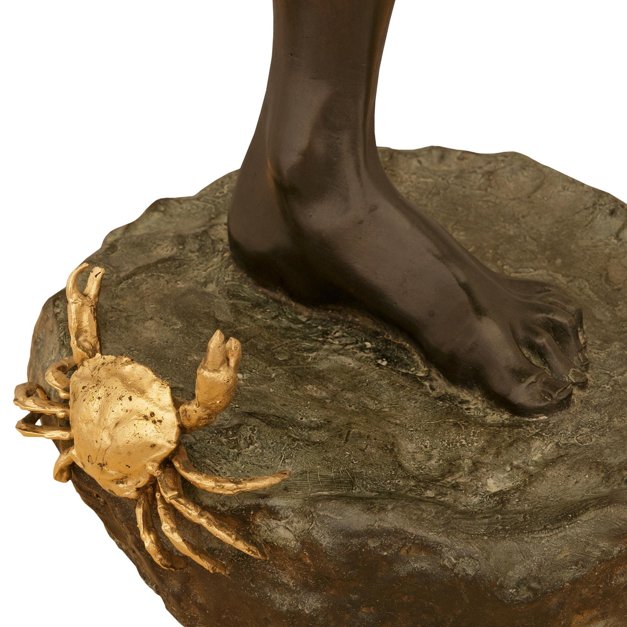 Italienische Bronzestatue aus der Belle Epoque-Periode mit dem Titel Il Granchio, signiert von De Lotto im Angebot 4